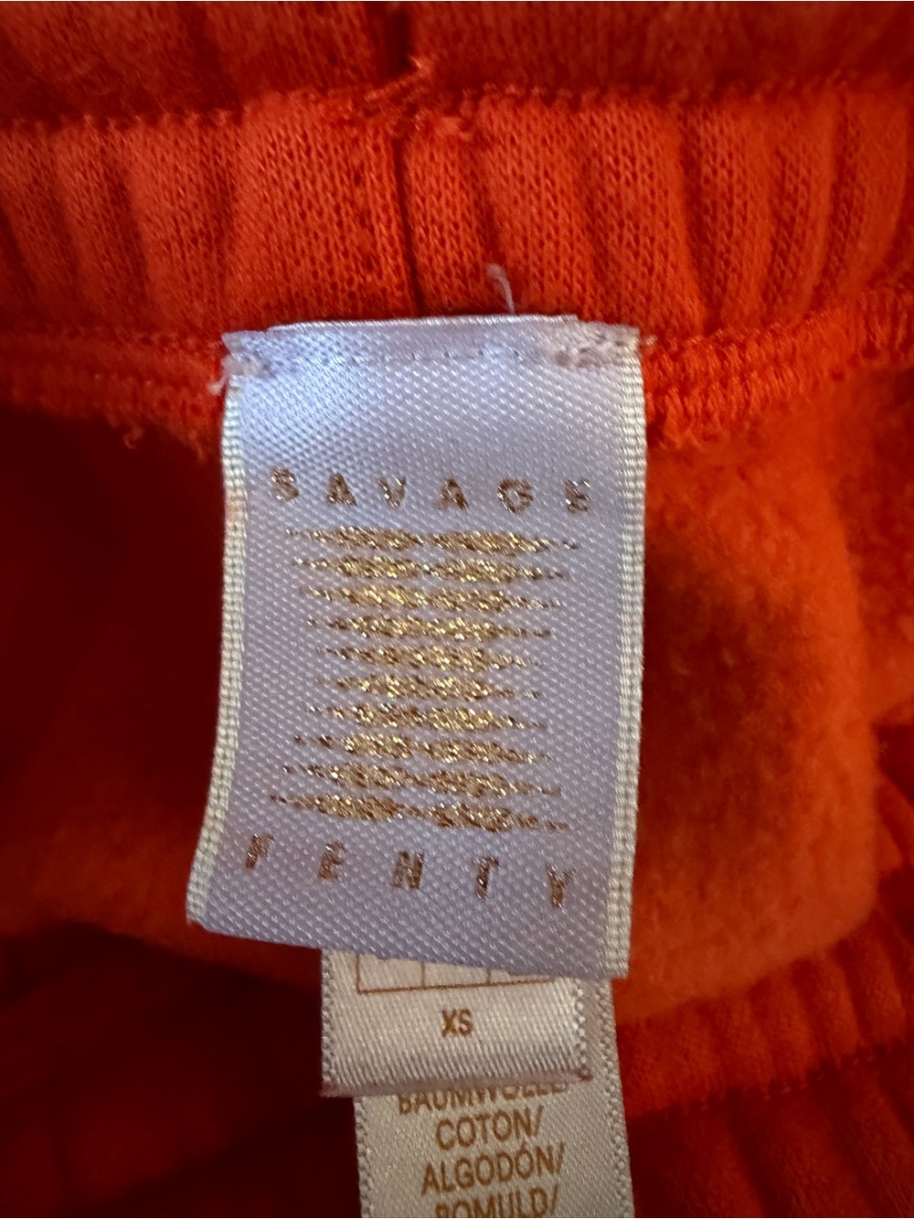 Savage X Fenty Orange Fleece Sweatpants Joggers XS - Picture 11 of 14